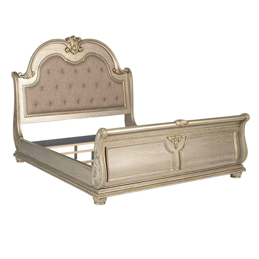 Fromberg King 4 Pc Gold Champagne Bedroom Set