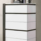 Birsfelden White Gray 5 Drawer Chest