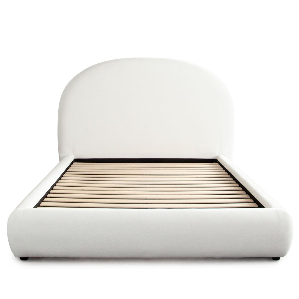 Fox Platform Bed White Faux Shearling