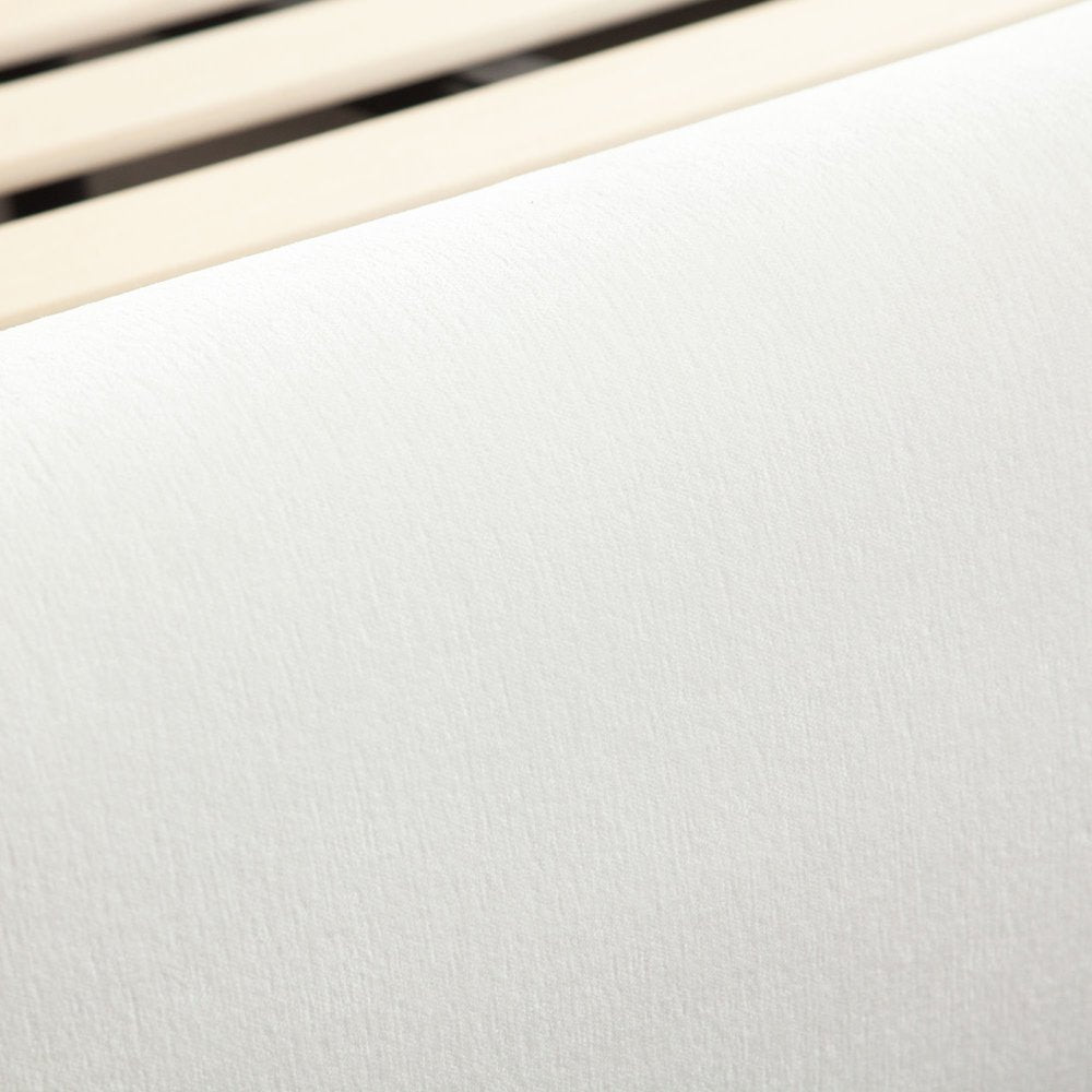 Fox Platform Bed White Faux Shearling