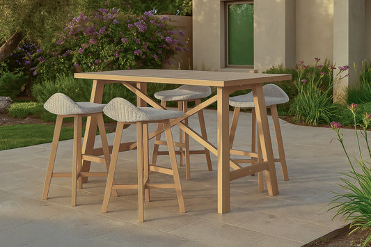 Brooke 5 Pc Outdoor Bar Height Dining Set