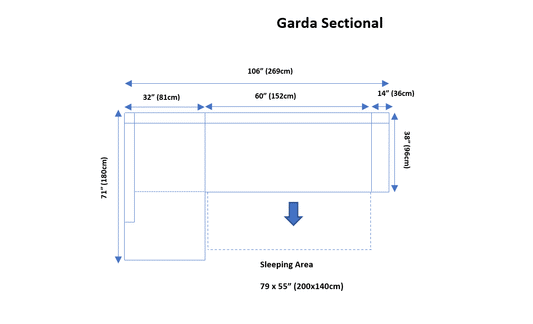 Garda Sectional Left w/Bed & Storage