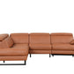 Gea Cognac Full Leather Sectional by ESF