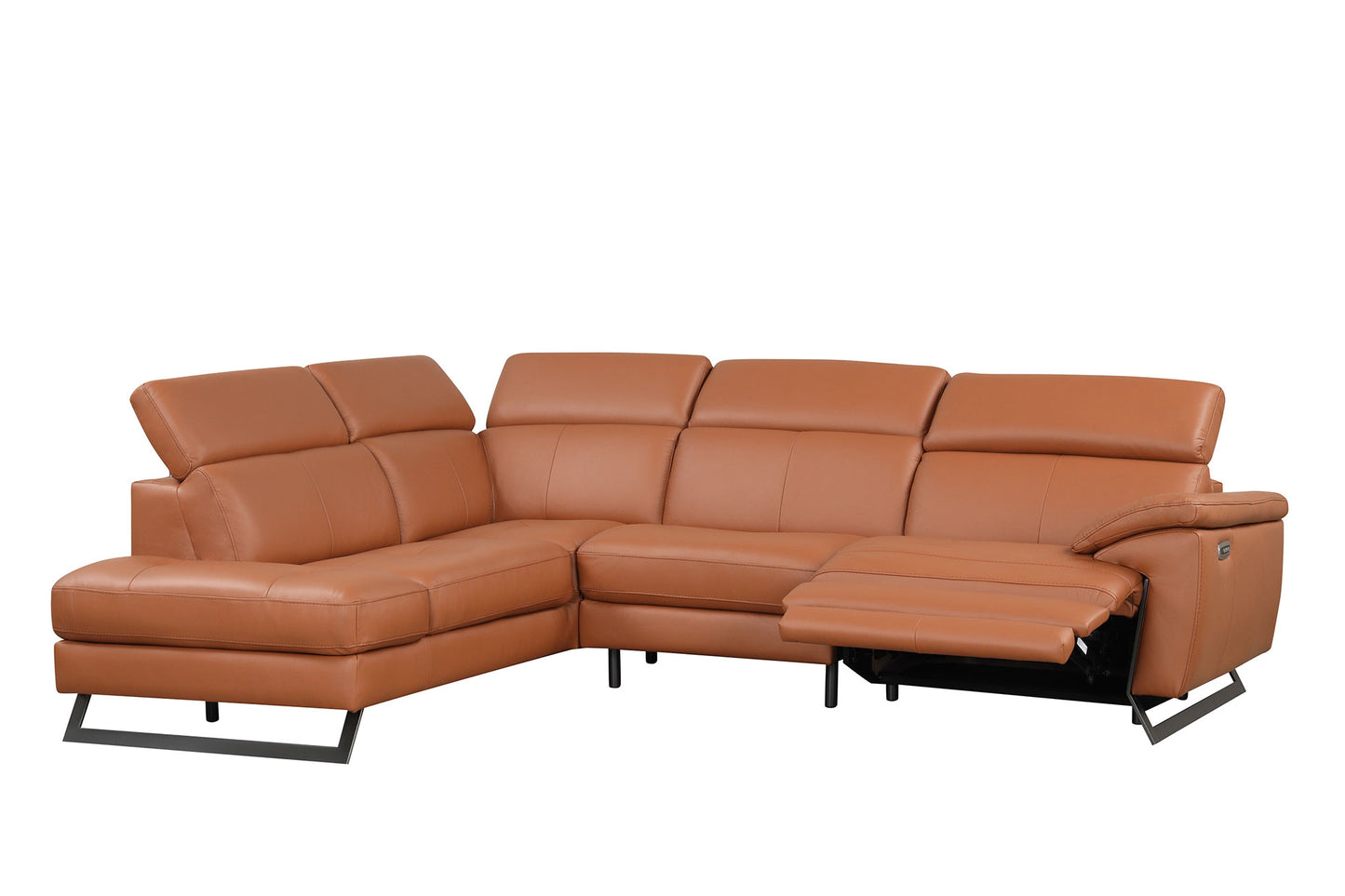 Gea Cognac Full Leather Sectional by ESF