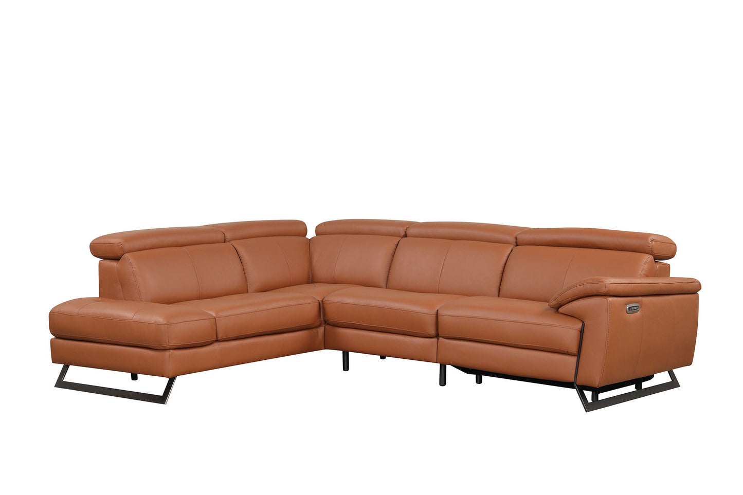 Gea Cognac Full Leather Sectional by ESF