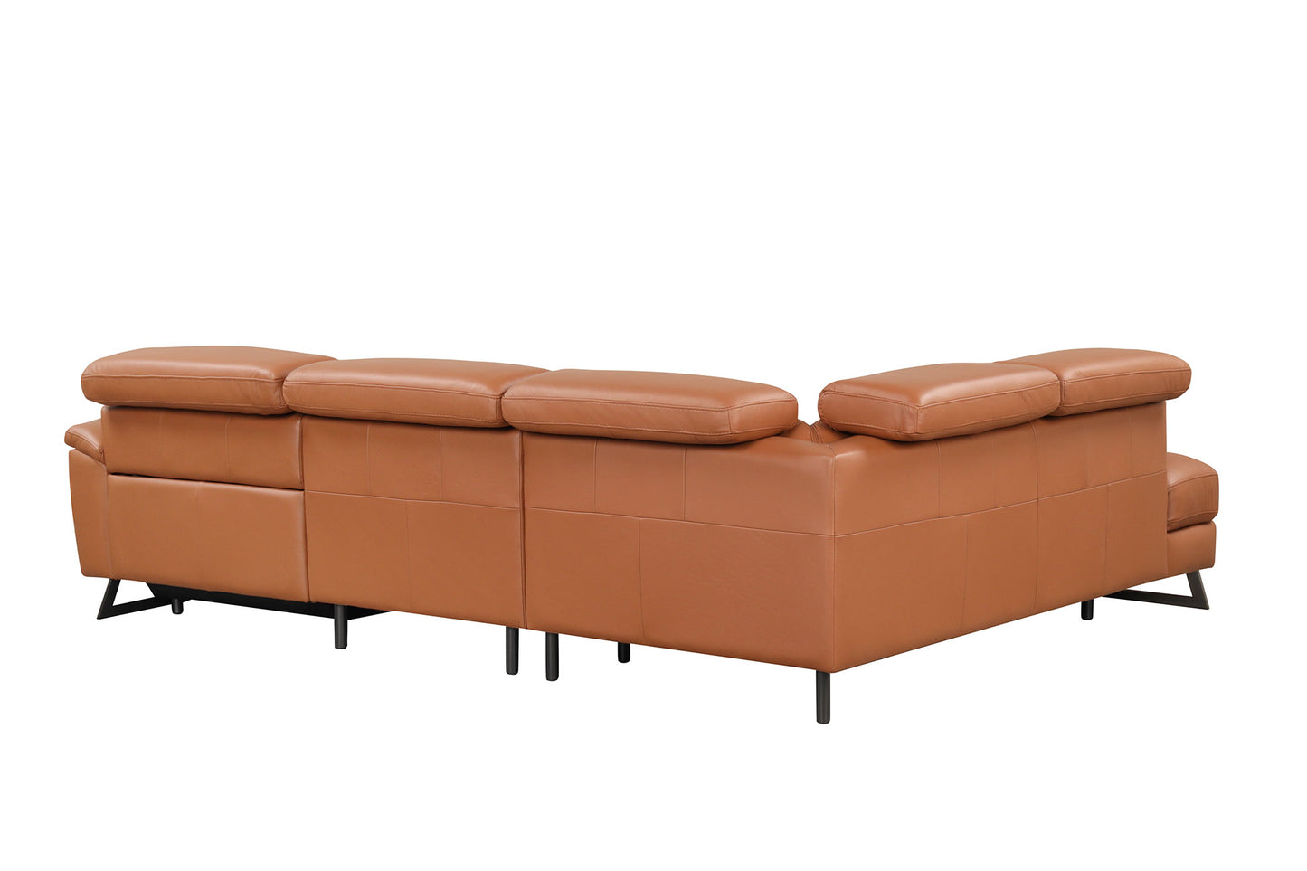Gea Cognac Full Leather Sectional by ESF