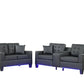 Genesis 84513-2 Black PVC Fabric Sofa Loveseat