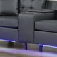 Genesis 84513-2 Black PVC Fabric Sofa Loveseat