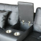 Genesis 84513-2 Black PVC Fabric Sofa Loveseat