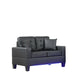 Genesis 84513-2 Black PVC Fabric Sofa Loveseat