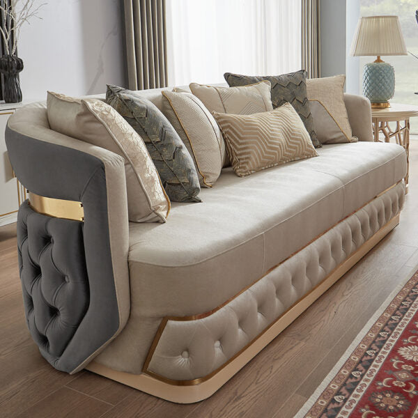 HD-9008 Gray 3 Pc Living Room Sofa Collection