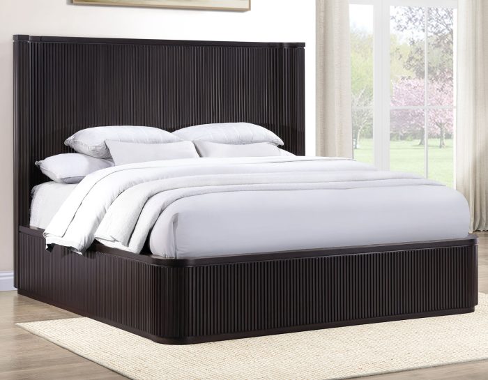 Henry Reeded Queen Bed - Espresso Finish
