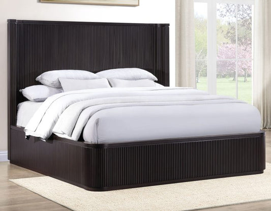 Henry Reeded Queen Bed - Espresso Finish