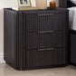 Henry Reeded 3-Drawer Nightstand - Espresso Finish