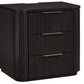 Henry Reeded 3-Drawer Nightstand - Espresso Finish