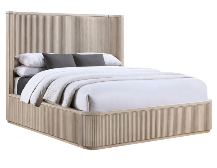 Henry Reeded Queen Bed - Tan Finish