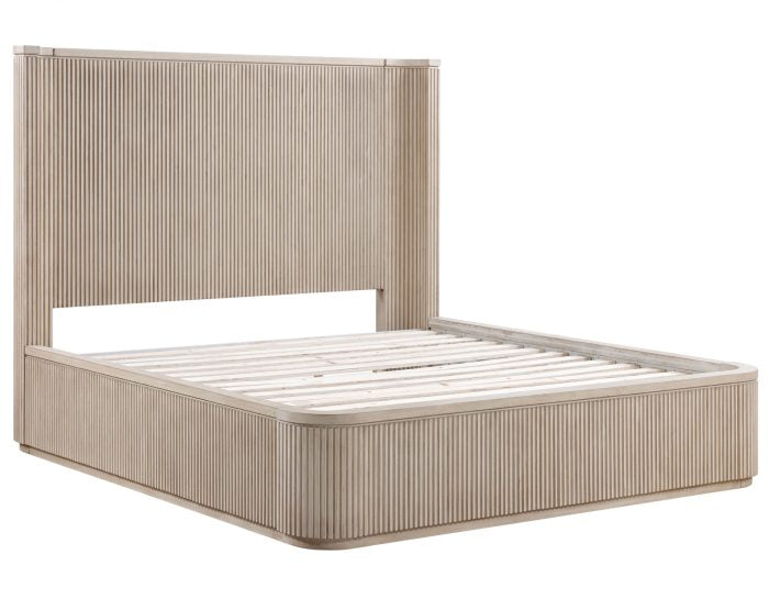 Henry Reeded Queen Bed - Tan Finish