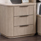 Henry Reeded 3-Drawer Nightstand - Tan Finish