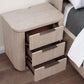 Henry Reeded 3-Drawer Nightstand - Tan Finish