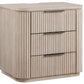 Henry Reeded 3-Drawer Nightstand - Tan Finish