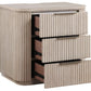 Henry Reeded 3-Drawer Nightstand - Tan Finish