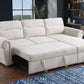 Hugo Beige Chenille Reversible Sleeper Sectional 89112CWH