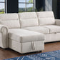 Hugo Beige Chenille Reversible Sleeper Sectional 89112CWH