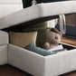 Hugo Beige Chenille Reversible Sleeper Sectional 89112CWH