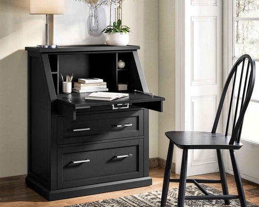 Abby IMAY550B Secretary Desk Black or White