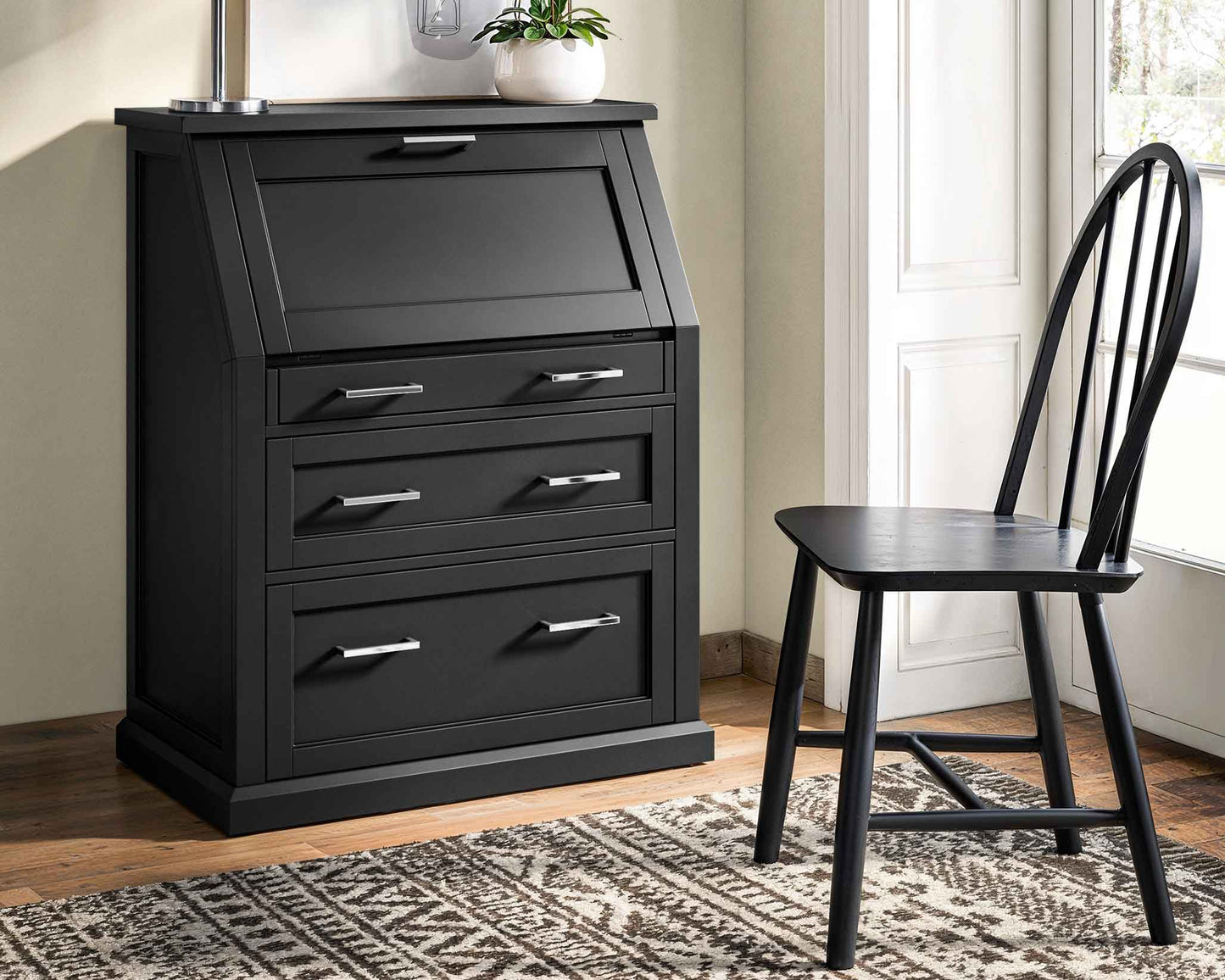 Abby IMAY550B Secretary Desk Black or White