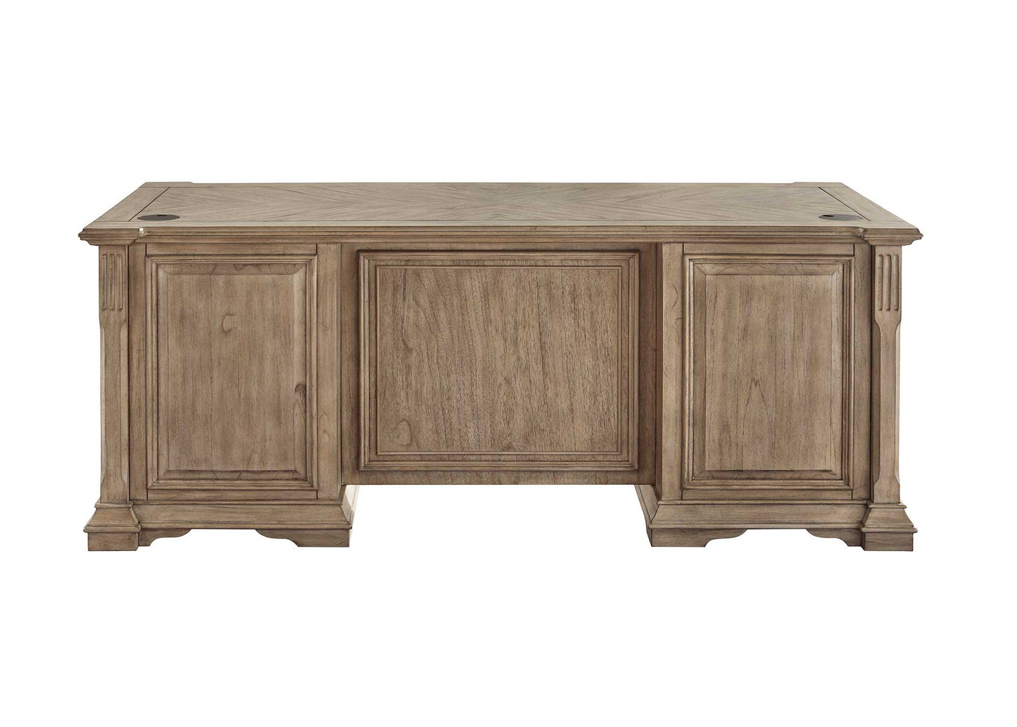 Bristol Double Pedestal Desk - Light Brown Finish