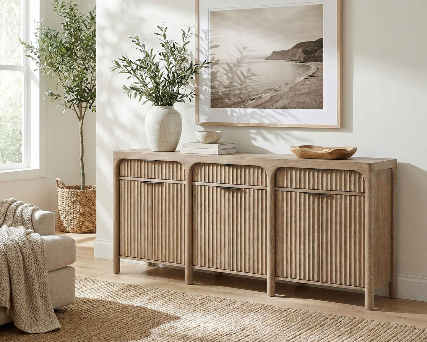 Knox 80" Natural Sand TV Console