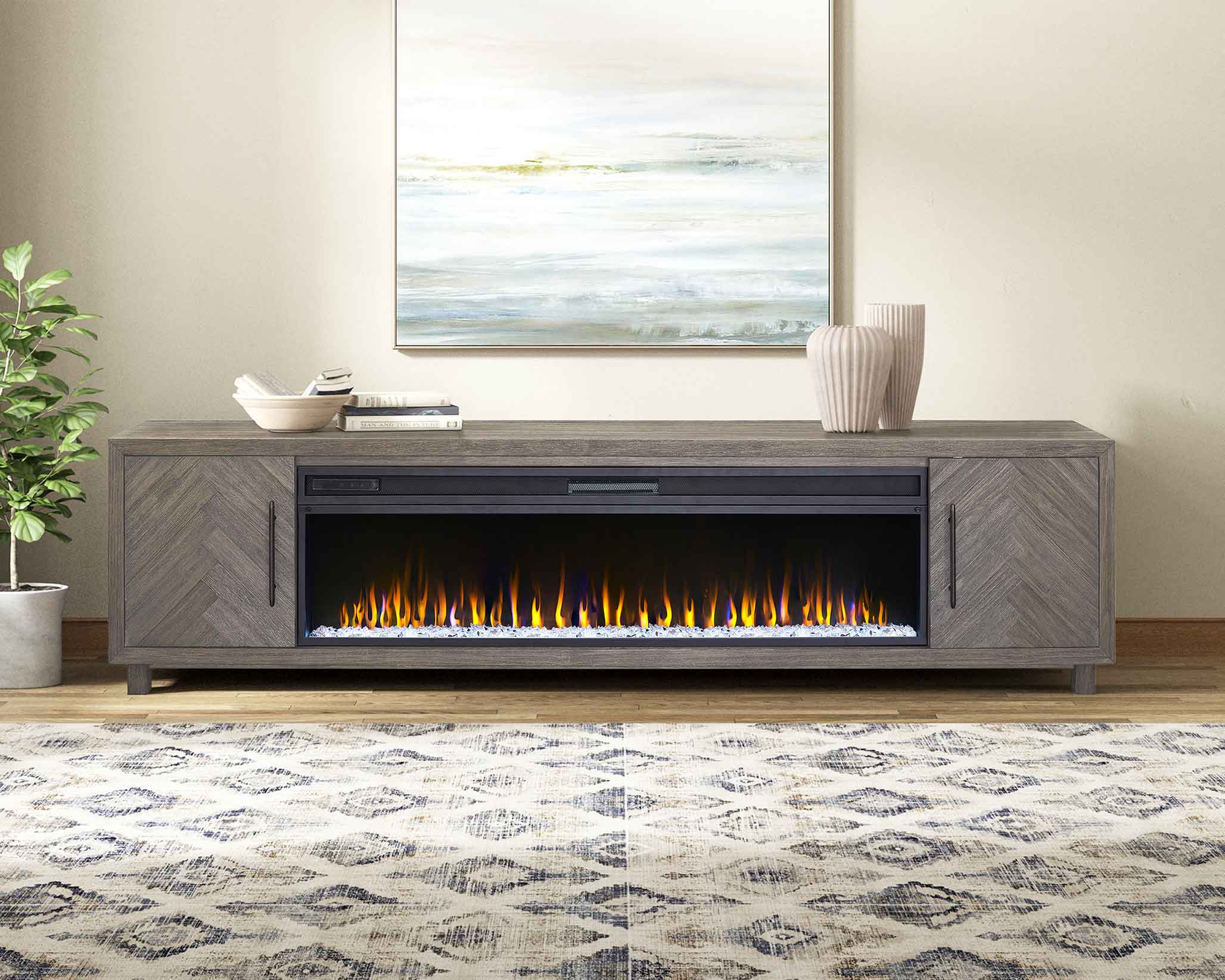 Palisades IMPA396FP 96″ Fireplace TV Stand – Bradley Home Funishings