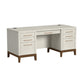 Pomona Double Pedestal Sofa White Desk Set