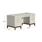 Pomona Double Pedestal Sofa White Desk Set