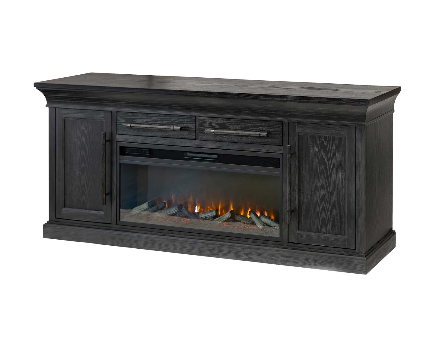 Willow Lane Black Fireplace TV Console