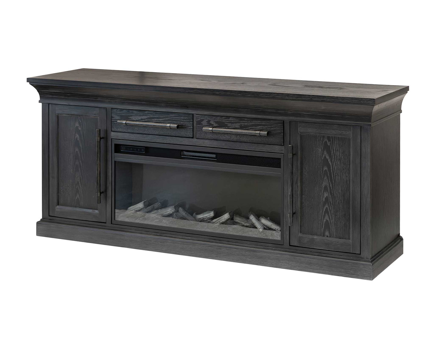 Willow Lane Black Fireplace TV Console