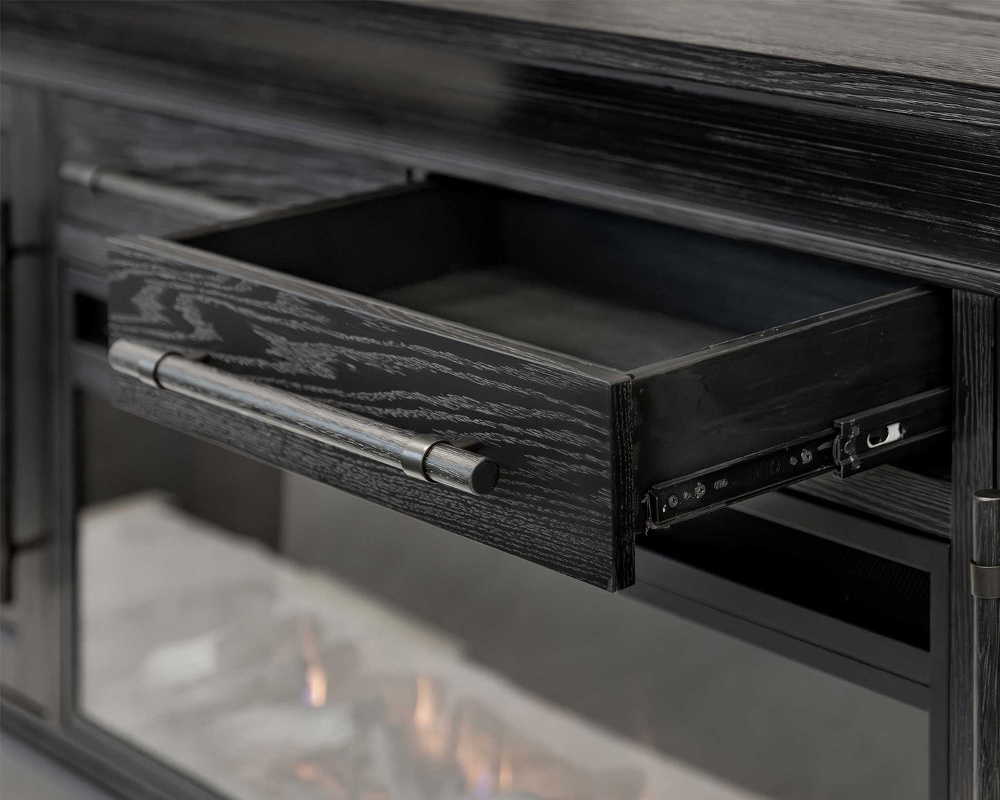 Willow Lane Black Fireplace TV Console