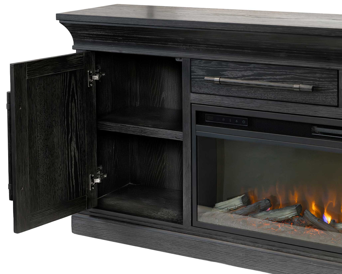 Willow Lane Black Fireplace TV Console