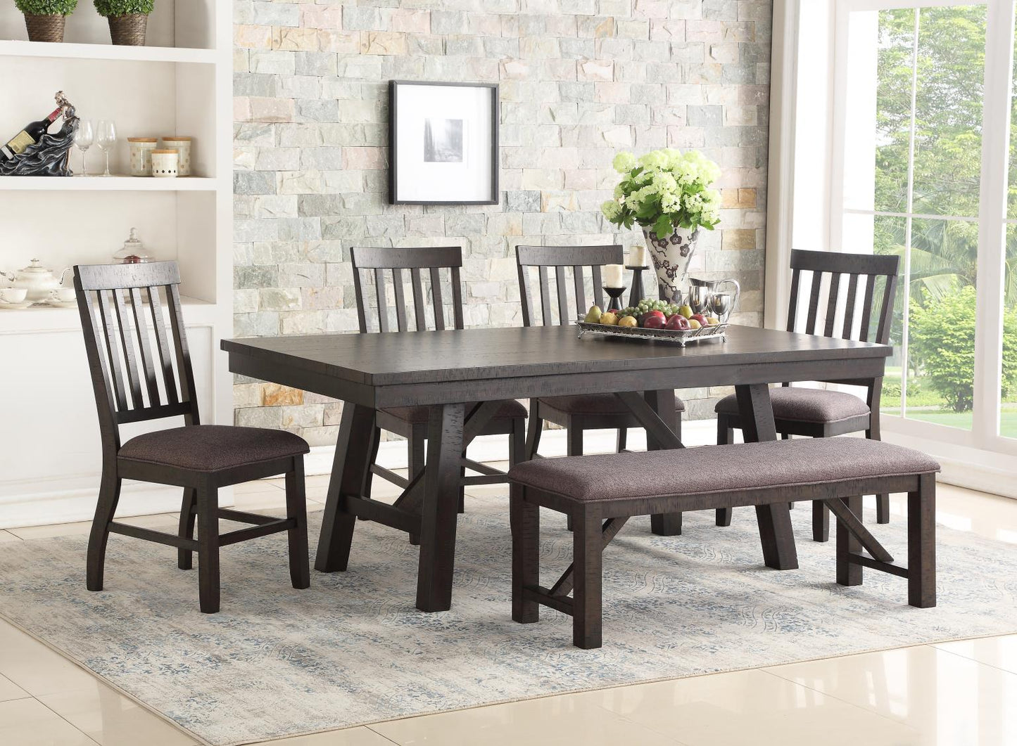 Kingston 6 Pc Chocolate Finish Dining Collection