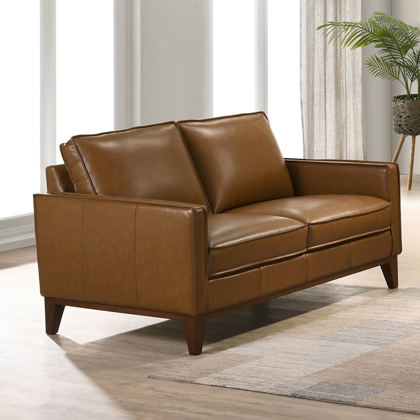 Caspar Caramel Leather Sofa Collection