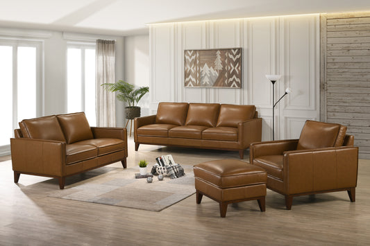 Caspar Caramel Leather Sofa Collection