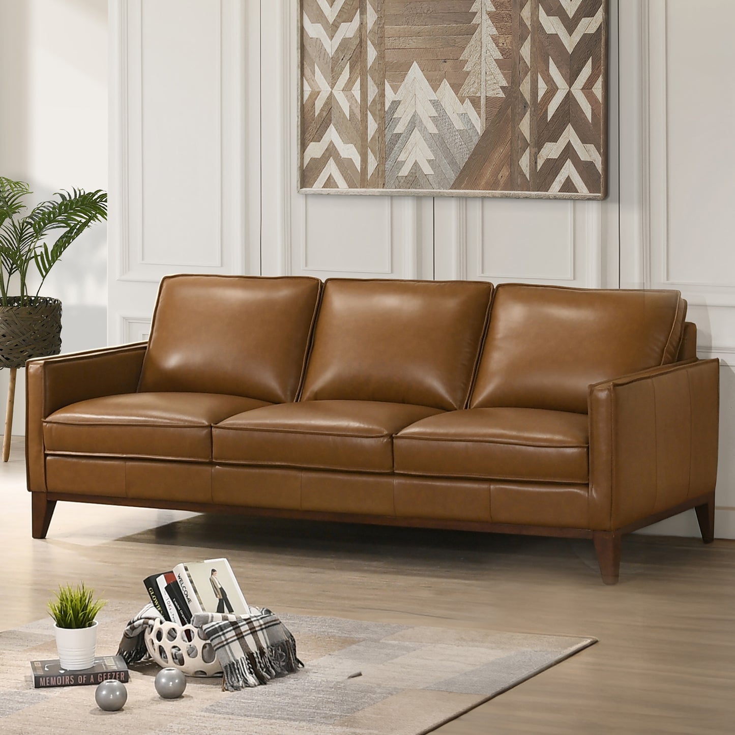 Caspar Caramel Leather Sofa Collection