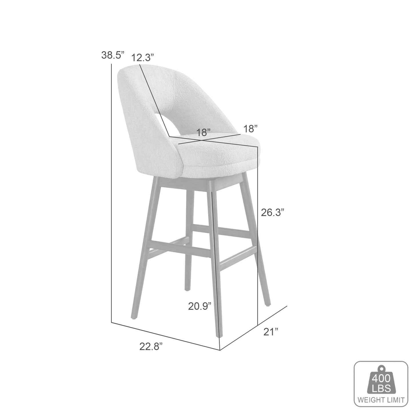 Adrian Toffee Counter Height Swivel Bar Stool