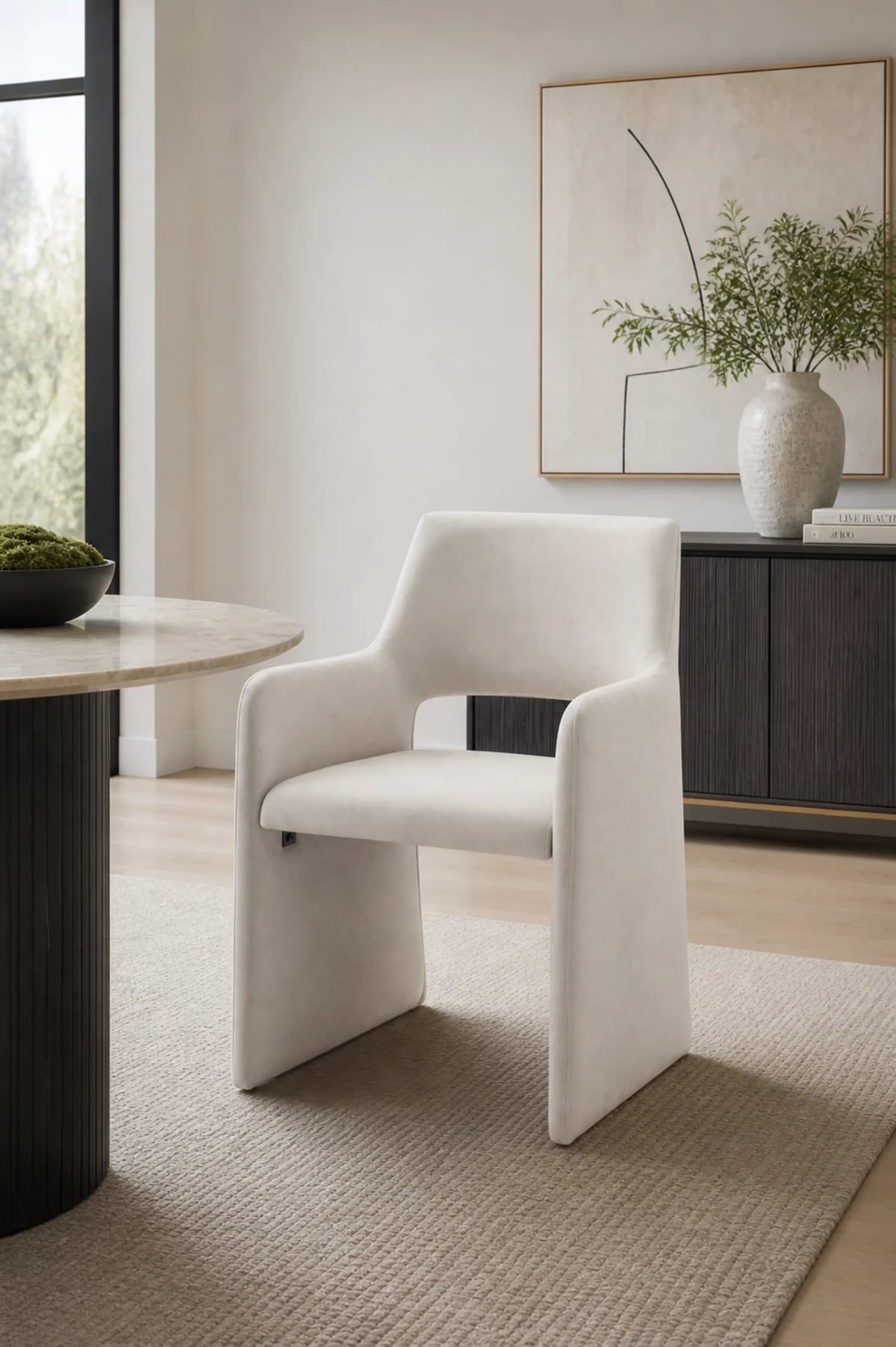 Luna Off White Upholstered Chair