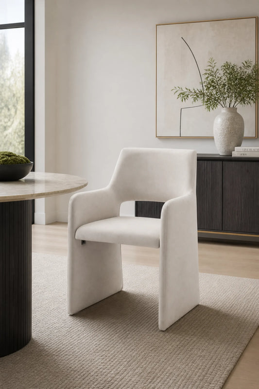 Luna Off White Upholstered Chair