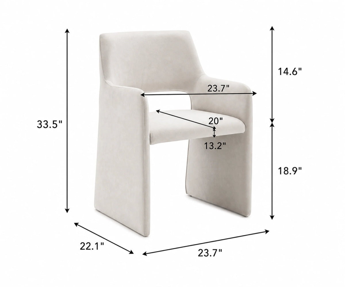 Luna Off White Upholstered Chair