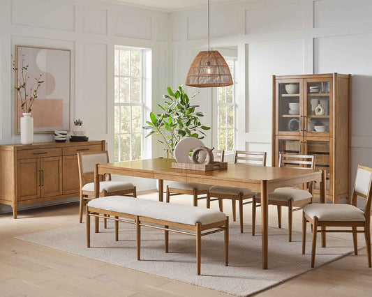 Lachlan 6 Pc Expandable Sienna Brown Dining Set