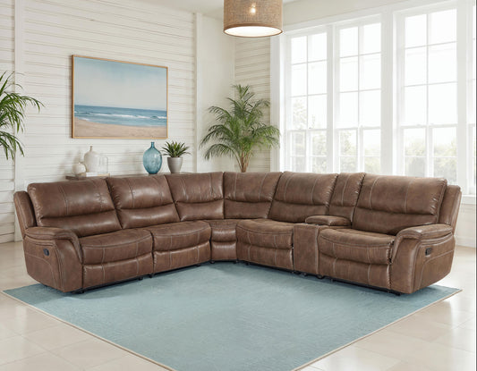 Lehi 6 Pc Brindle Manual Reclining Sectional