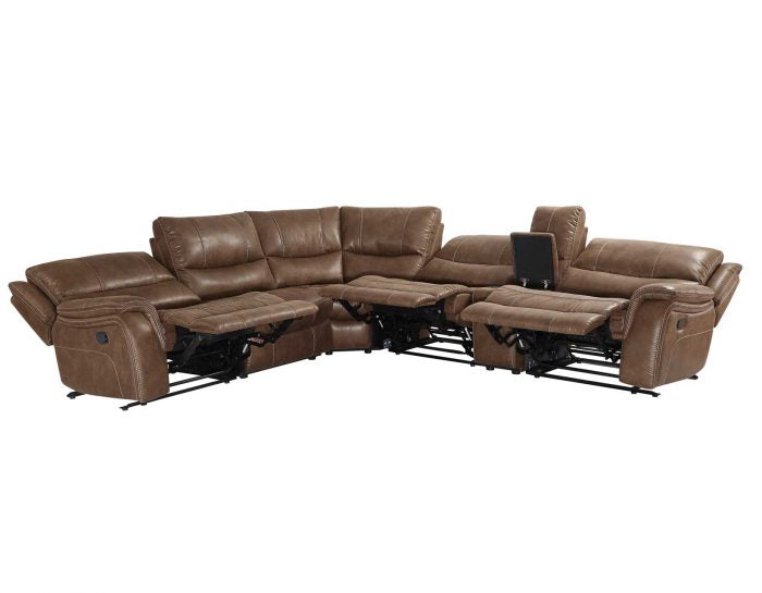 Lehi 6 Pc Brindle Manual Reclining Sectional